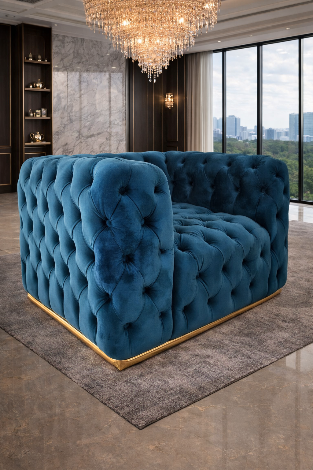 Fotoliu California tapitat catifea