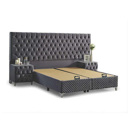 Impact Mob Pat Boxspring Valura din catifea cu saltea și depozitare, stylish and comfortable bedroom furniture piece.