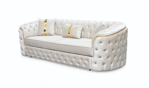 Canapea Lugano Extensibila 3 persoane Catifea stil Chesterfield