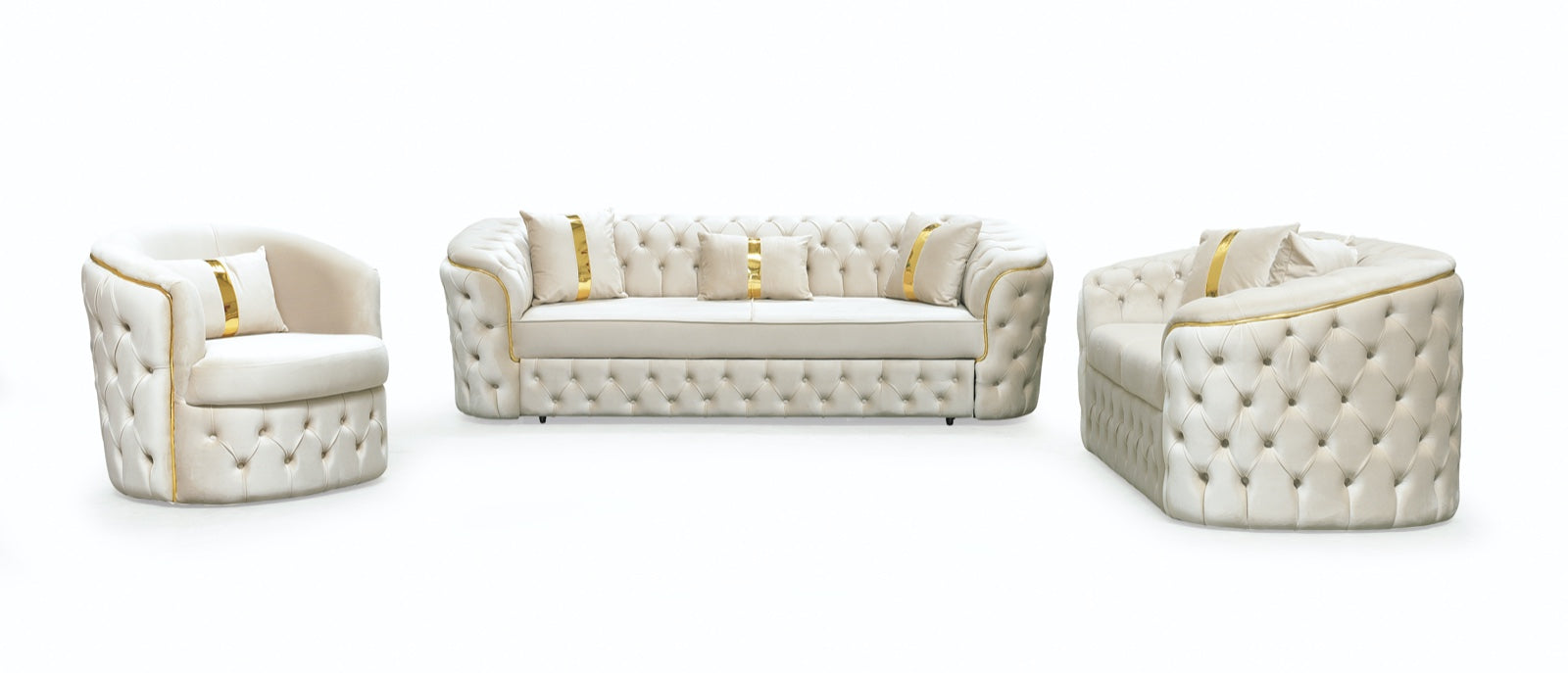 Canapea Lugano Extensibila 3 persoane Catifea stil Chesterfield