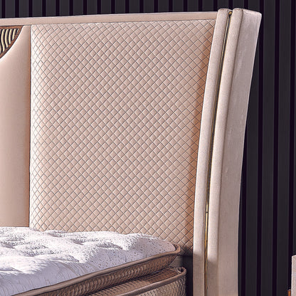 Design elegant și modern al patului tapitat Boxspring Nivrana, perfect pentru orice stil de dormitor.