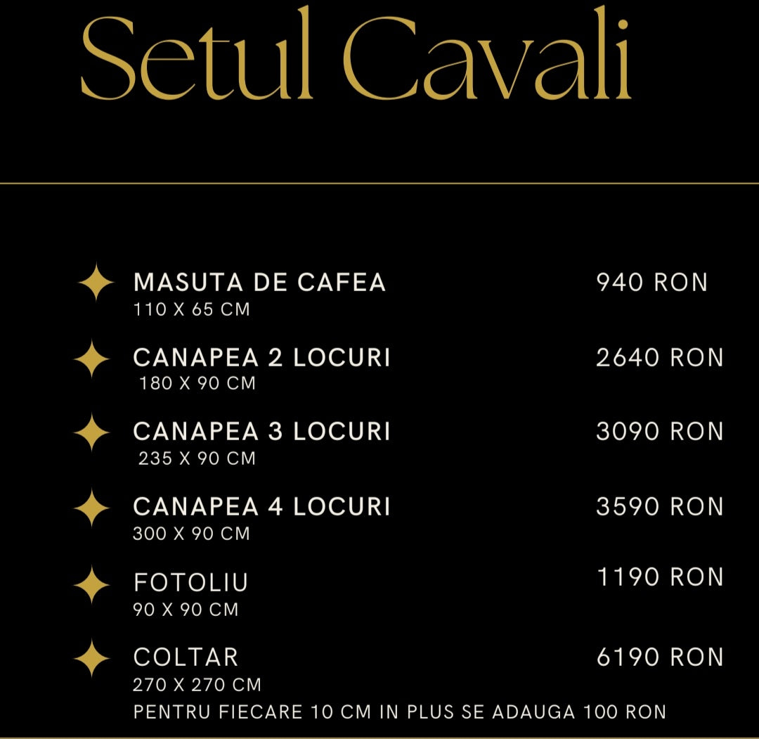 Colțar Fix Cavali 270x270 cm – Design Modern și Confort Premium