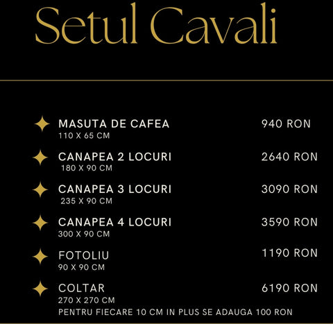 Colțar Fix Cavali 270x270 cm – Design Modern și Confort Premium