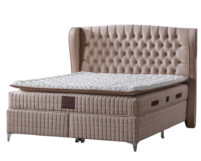 Înălțime totală la sezut de 70-72 cm a patului tapitat Boxspring Olivia, facilitând accesul ușor și confortabil.