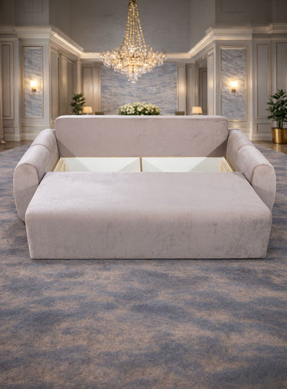 Canapea extensibilă Athena de la IMPACT MOB, cu ladă de depozitare, în nuanță modernă, confortabilă și practică.