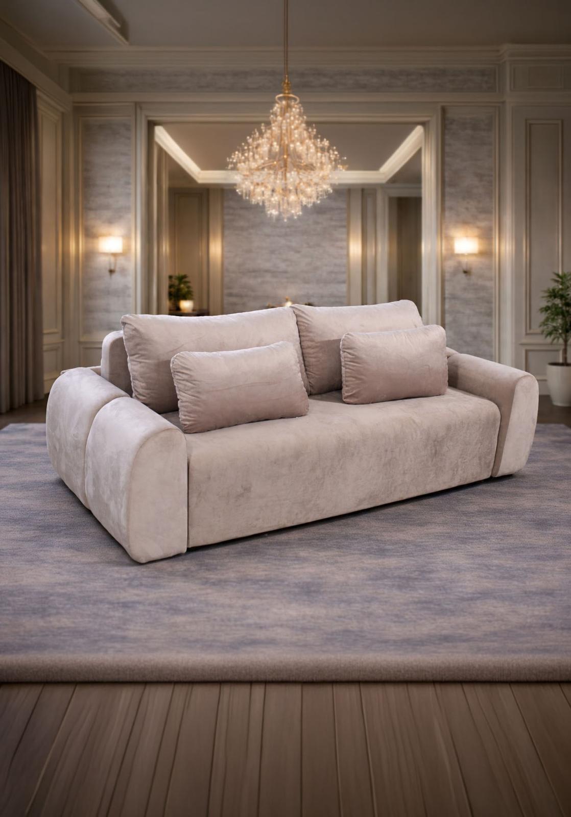 Extensibile canapea Athena de la IMPACT MOB, cu ladă de depozitare, în design modern și confortabil.