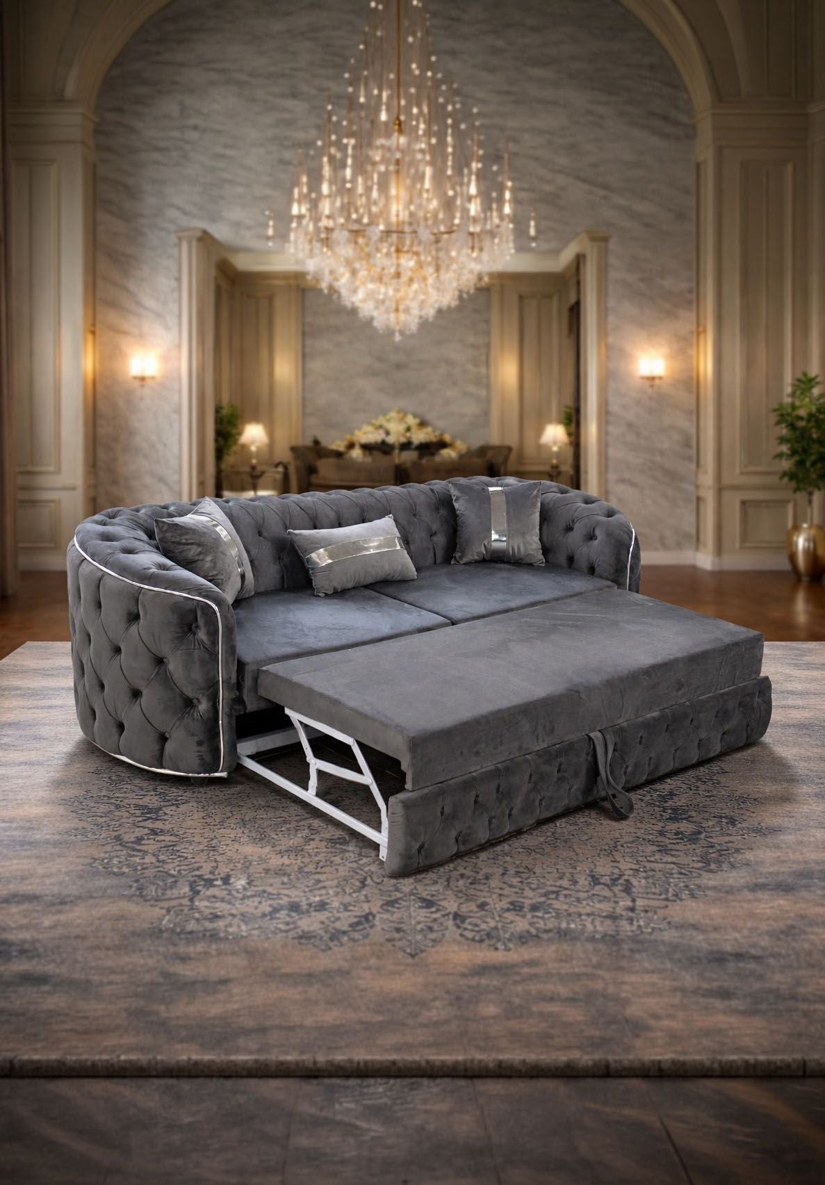 Canapea   Lugano 3 locuri  Extensibila   tapitat   catifea