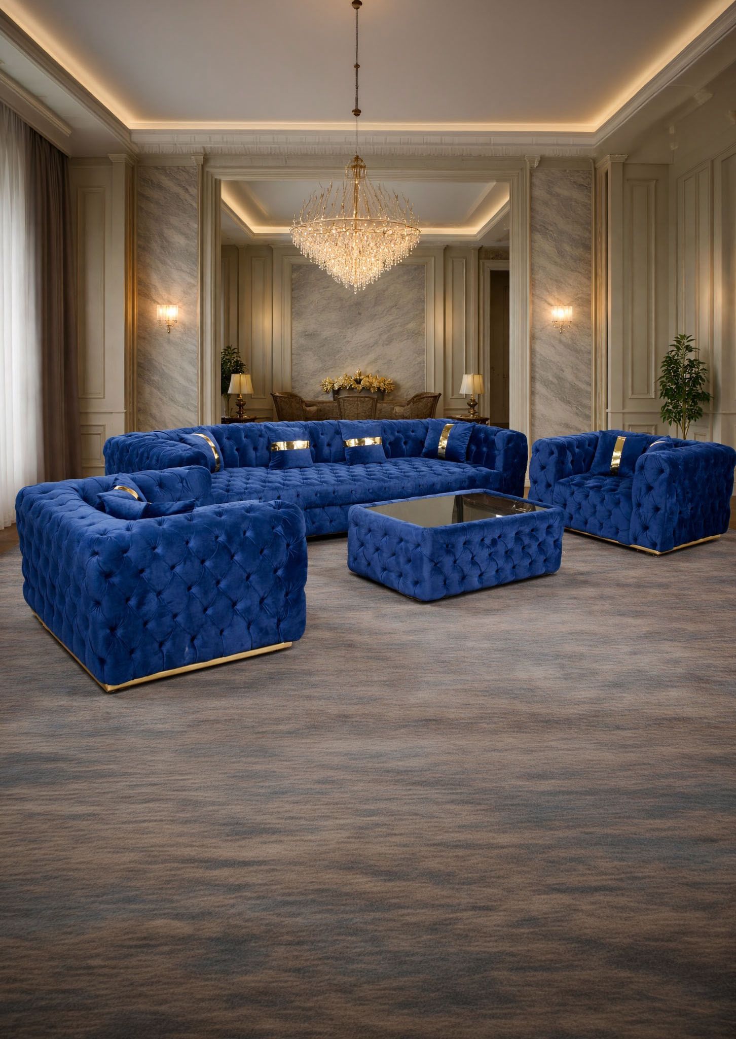 California velvet armchair by IMPACT MOB with plush fabric, showcasing a stylish, comfortable lounge furniture piece.