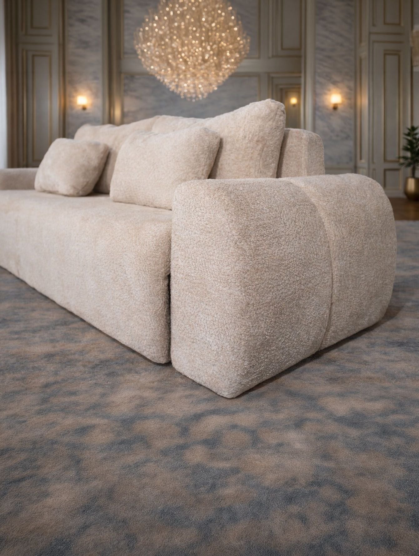 Canapea extensibilă Athena de la IMPACT MOB, cu ladă de depozitare, în nuanță modernă, ideală pentru living.