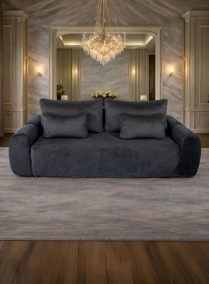 Canapea extensibilă Athena de la IMPACT MOB, cu ladă de depozitare, în nuanță elegantă, prezentată din unghi lateral.