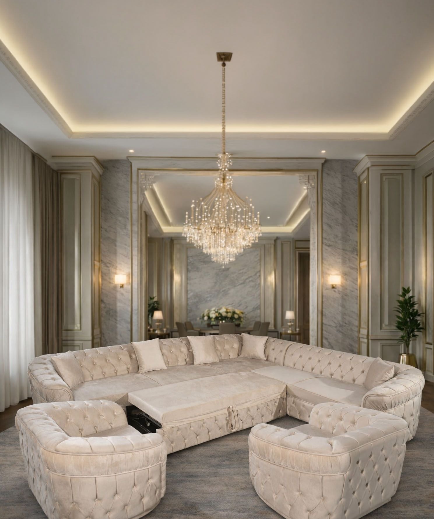 Coltar Xtreme tapitat catifea de la IMPACT MOB, cu un design modern și confortabil, perfect pentru orice living.