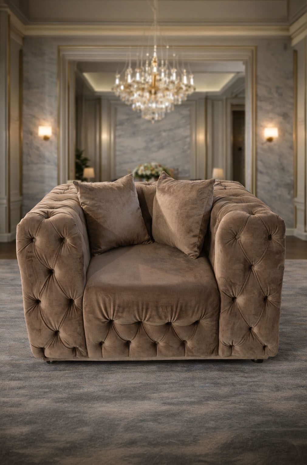 California 3-seat extensible sofa with 2 armchairs by IMPACT MOB in a modern living room setting.