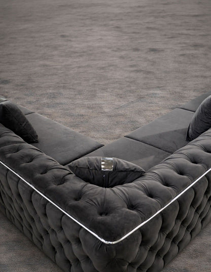 IMPACT MOB Lugano extensible corner sofa, 400x300 cm, showcasing a modern design and comfortable upholstery.