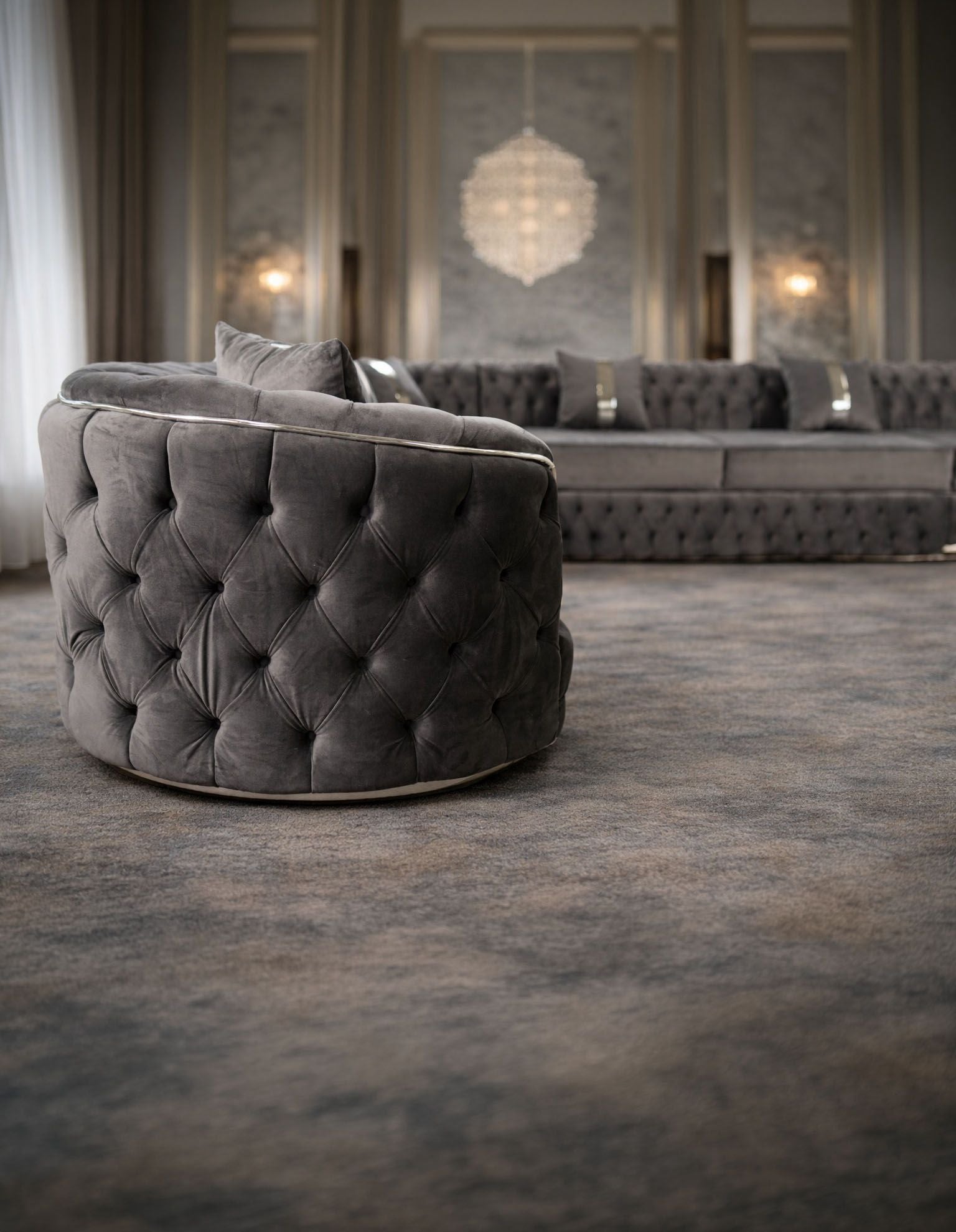 Lugano extensible corner sofa by IMPACT MOB in a spacious 400x300 cm design, showcasing modern upholstery and style.