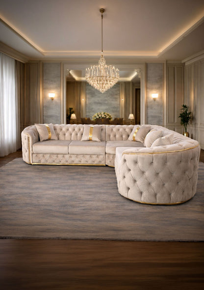 Colțar fix Lugano de 270x270 cm de la IMPACT MOB, cu tapițerie confortabilă și design modern pentru living.