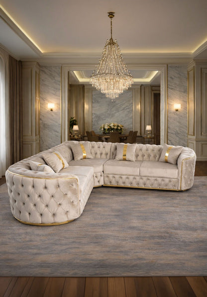 Colțar fix Lugano de 270x270 cm, brand IMPACT MOB, cu tapițerie elegantă și design modern, vizibil în imagine.