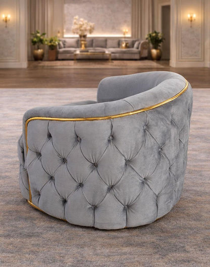 Lugano extendable sofa set with two armchairs and coffee table by IMPACT MOB, arranged in a modern living room setting.