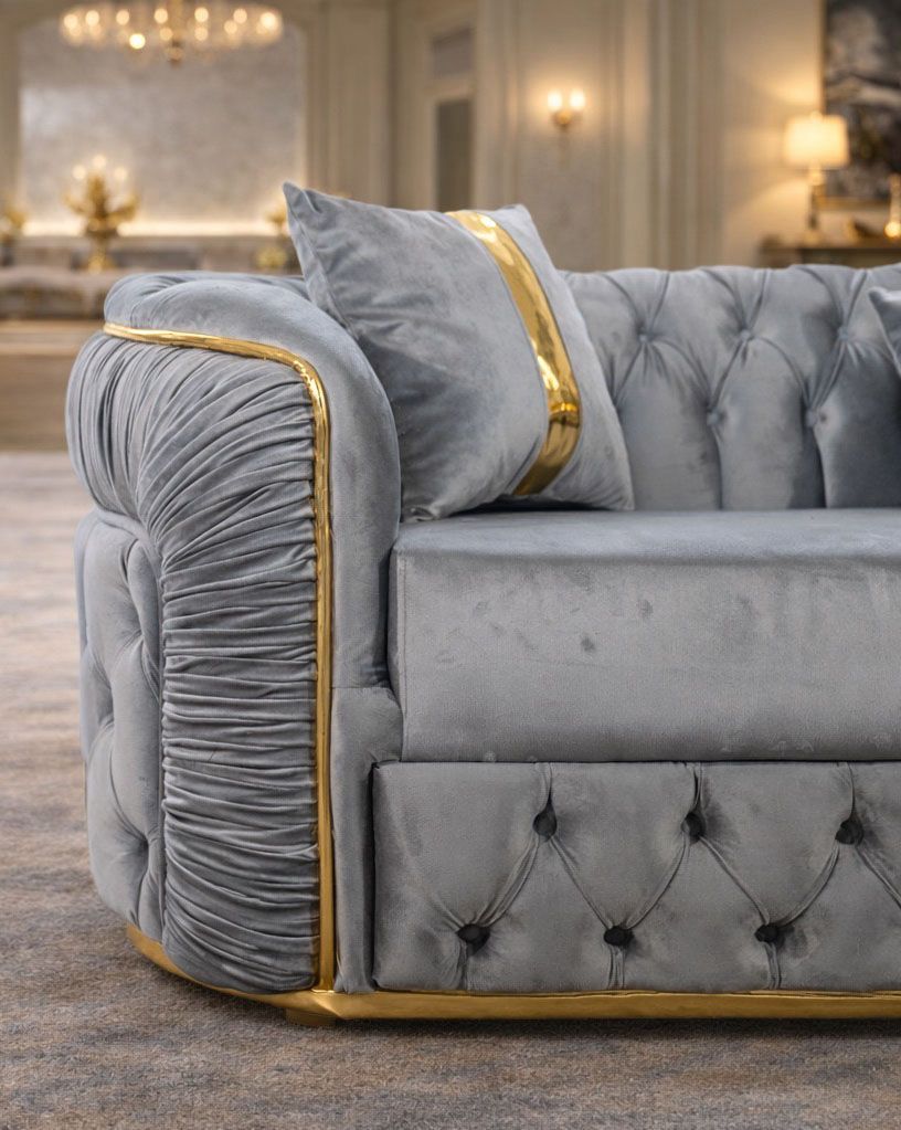 Impact Mob Xtreme 3-seat extendable sofa set with two armchairs and coffee table, displayed in a modern living room scene.