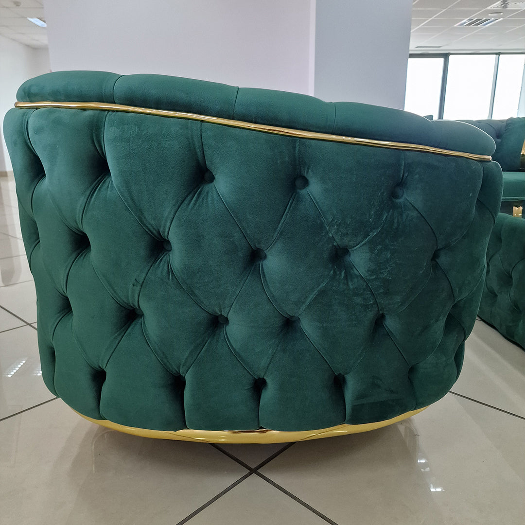 Colțar fix Baloon Catifea stil Chesterfield
