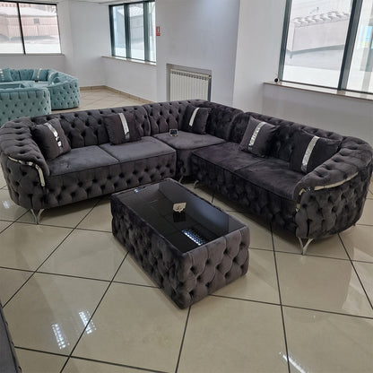 Colțar Cavali fix 270x270 cm Catifea