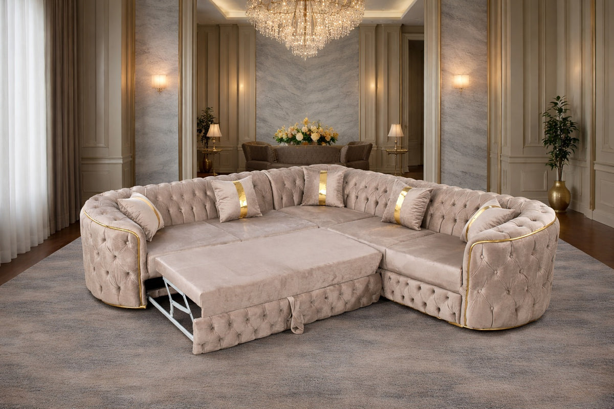 Coltar Lugano Extensibil 270x270 cm tapitat catifea