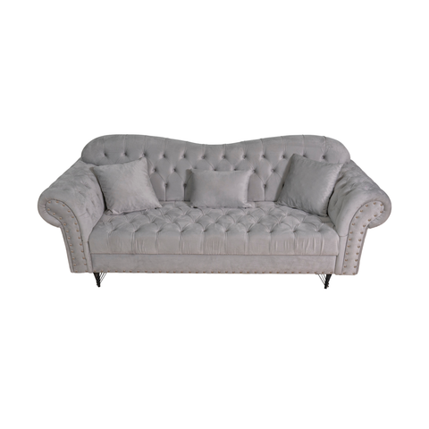 Canapea fixa Dina 3 persoane Catifea stil Chesterfield