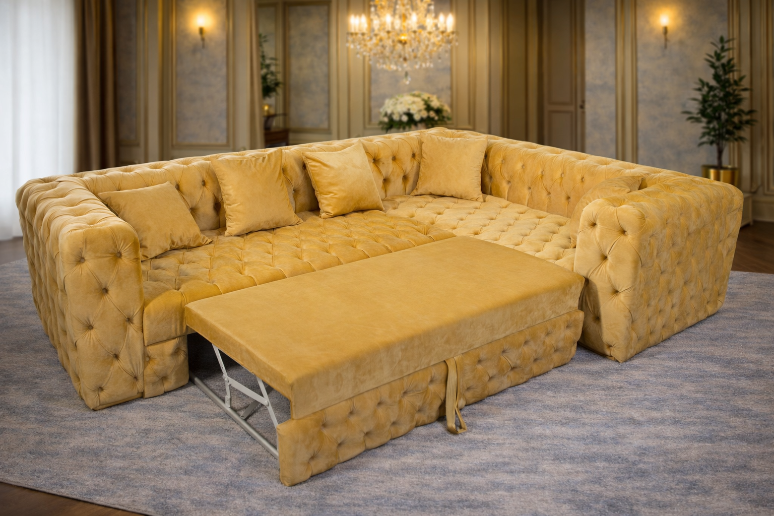 California – Set canapea 3 locuri extensibilă cu 2 fotolii și măsuță de cafea (Copy)