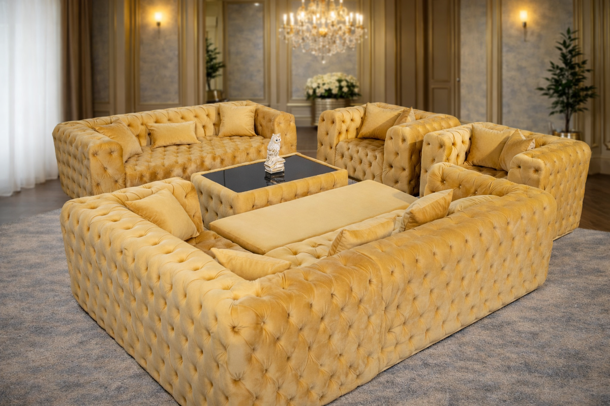 California – Set canapea 3 locuri extensibilă cu 2 fotolii și măsuță de cafea (Copy)