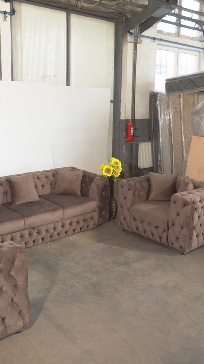 California   –   Set   canapea   3   locuri   extensibilă   cu   2   fotolii