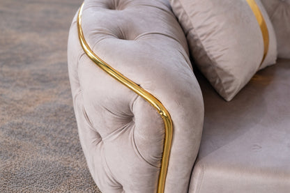 Lugano 270x270 cm extendable sofa by IMPACT MOB, upholstered in soft velvet fabric, showcasing its elegant design.