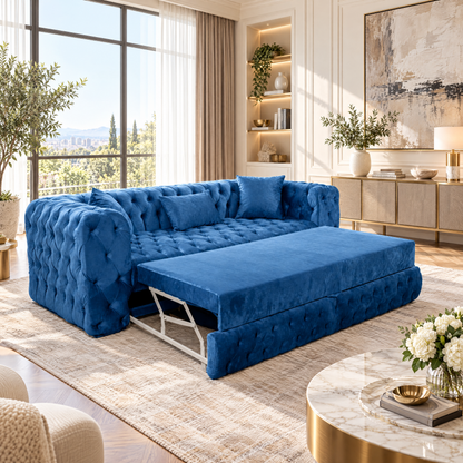 Canapea California extensibilă IMPACT MOB, dimensiuni 230x90 cm, cu tapițerie textilă și design modern, în living.
